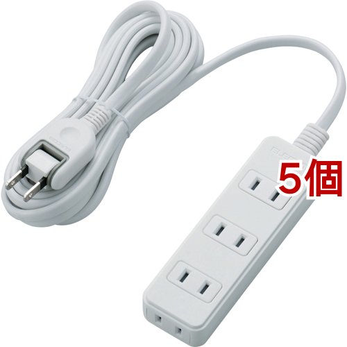 エレコム 延長コード 電源タップ 3m 2P 4個口 スタンダード スイング T-TS02-2430WH(5個セット)[ＯＡ商品] 7,616円