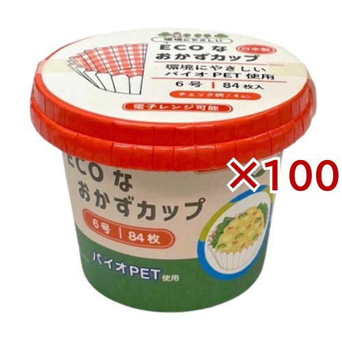 ECOなおかずカップ 紙容器 チェック柄 6号(84枚入×100セット)[食器・カトラリー その他]