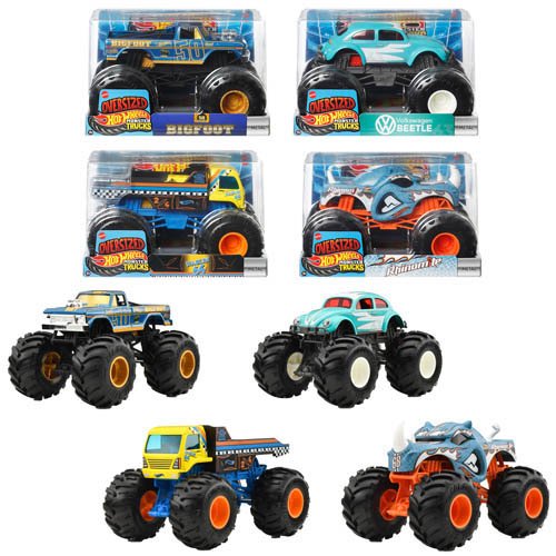 ホットウィール モンスタートラック ビッグサイズAst 1：24ミニカー4台BOX 987E-FYJ83(1セット)[ベビー玩具・赤ちゃんおもちゃ その他]