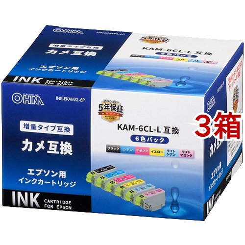 エプソン互換 カメ 増量タイプ 6色パック INK-EKAMXL-6P(3箱セット)[インク] 13,436円