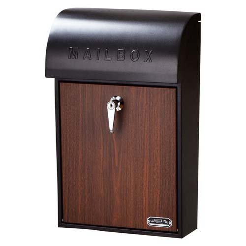 セトクラフト 壁掛けポスト GALVA ブラック＆ウォールナット SI-3945(1個)[収納]