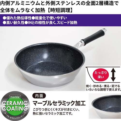 ウルシまっ盛り金属元素産業 セラブル IH・屁っ放り火相応う ディープパン 26糎 CRB-D26(1個)[膳だて物の具 余分の物]