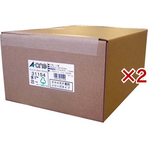 エーワン ラベルシール パソコン ワープロ SHARP 書院 12面 84×42mm 31154(1000シート×2セット)[文房具 その他]