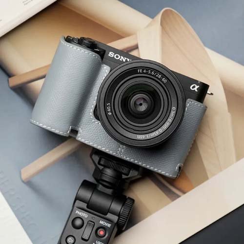 SONY ZV-E1専用 本革ボディケースクラシック ライトブルー PTAV009(1個)[映像関連　その他]_4