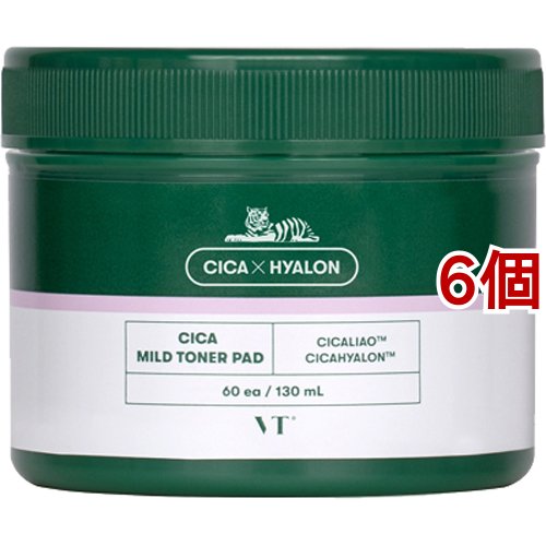VT シカマイルドトナーパッド(60枚入*6個セット)[拭き取りタイプ化粧水]