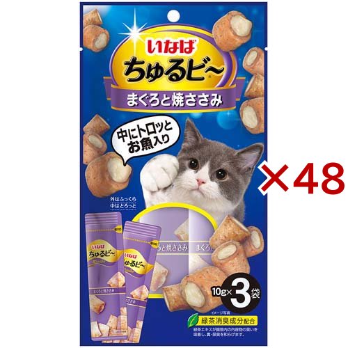 いなば ちゅるビ〜 まぐろと焼ささみ(3袋入×48セット(1袋10g))[猫のおやつ・サプリメント]