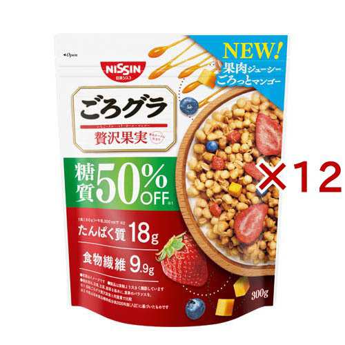 ごろグラ糖質50％オフ 贅沢果実(300g×12セット)[シリアル]の通販は