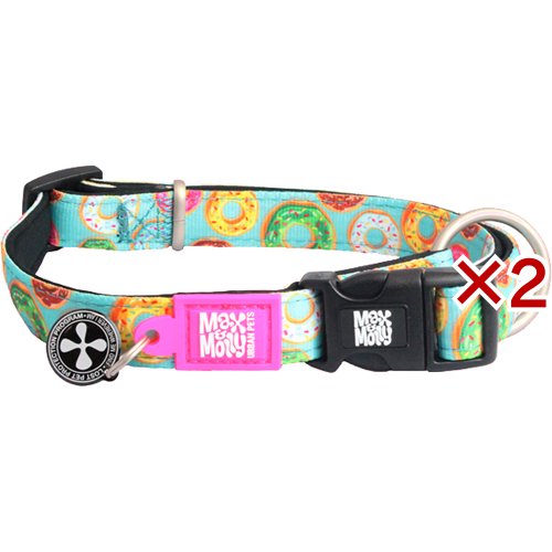 マックス＆モーリー スマート ID首輪 ドーナツ M(2セット)[ペットのお散歩用品・おしゃれ]