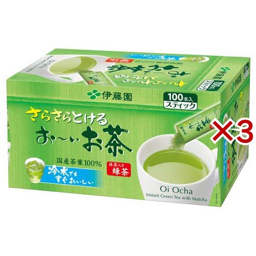 伊藤園 おーいお茶 抹茶入り緑茶 粉末 スティックタイプ(100本入×3セット(1本0.8g))[緑茶] 4,390円