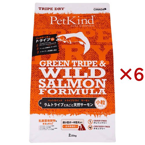 PK TripeDry グリーントライプ＆ワイルドサーモン 小粒(2.72kg×6セット)[ドッグフード(ドライフード)]