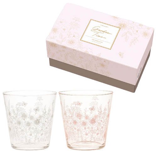 ペア タンブラー ガーデンタイム 花柄 340ml 日本製 食洗機対応 G106-T333(24セット)[食器・カトラリー その他]