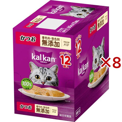カルカン パウチ やわらかパテ かつお 着色料発色剤 無添加 キャット ウェットフード(12袋入×8セット(1袋60g))[猫用品]