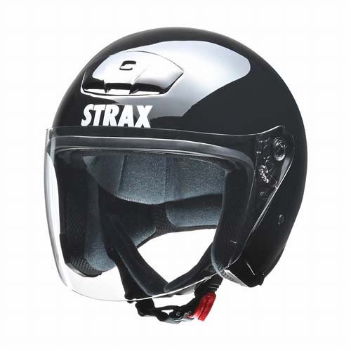 STRAX バイク用 ジェットヘルメット ブラック BIGサイズ(1個)[防災頭巾・ヘルメット]