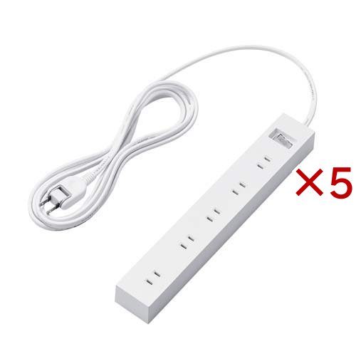 エレコム 電源タップ 2P 10個口 一括スイッチ マグネット 3m ホワイト ECT-1530WH(5セット)[ＯＡ商品]