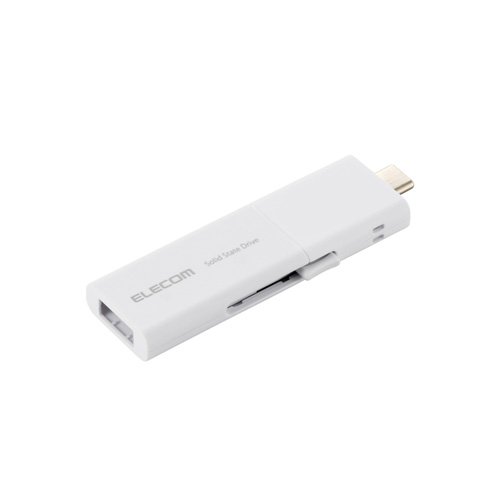 エレコム USBメモリ型 外付けSSD 250GB スライド式 ホワイト(1個)[情報家電　その他]