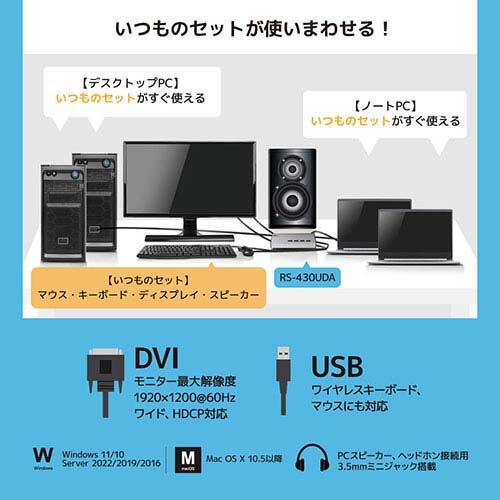 ラトックシステム DVIパソコン切替器 4台用 RS-430UDA(1個)[情報家電　その他]_2