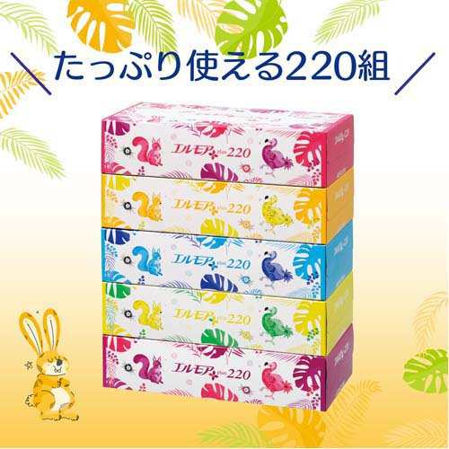 エルモア プラスティシュー(440枚(220組)*5個入)[箱ティッシュ]の通販はau PAY マーケット - 爽快ドラッグ | au PAY  マーケット－通販サイト