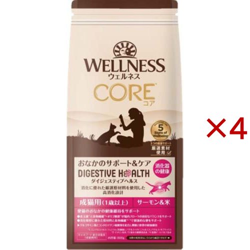 ウェルネス コア ダイジェスティブヘルス 成猫用 サーモン＆米(800g×4セット)[キャットフード(ドライフード)] 9,680円