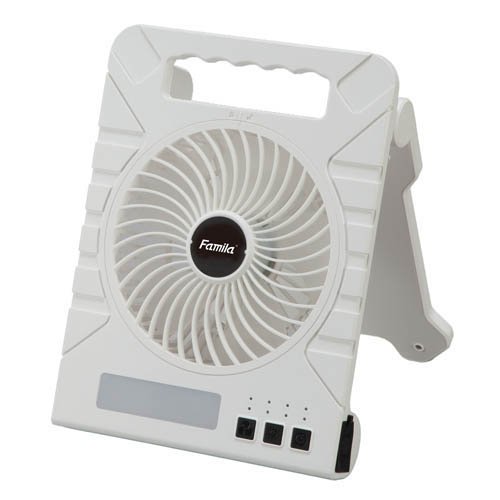ファミラ 充電式ソーラーパワフルファン ホワイト(1台)[扇風機]