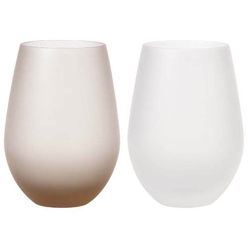 ペア タンブラー フロスティ ブラウン×ホワイト 360ml G105-T331(24セット)[食器・カトラリー その他]