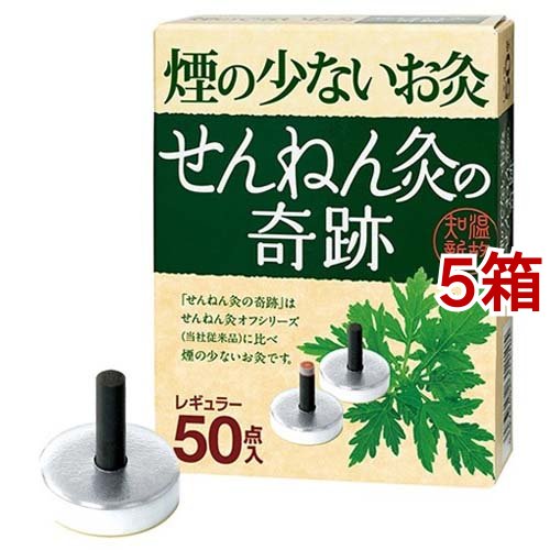 煙の少ないお灸 せんねん灸の奇跡 レギュラー(50点入*5箱セット)[灸]の通販は