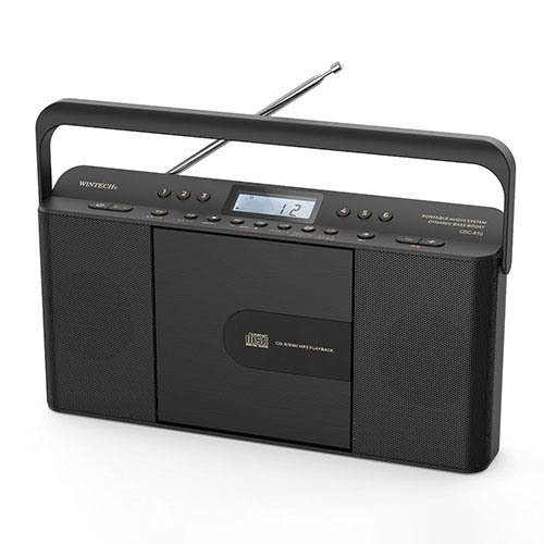 WINTECH CDクロックラジオ スリムデザイン AC電源／乾電池式 ブラック CDC-810-K(1個)[ラジオ]_4