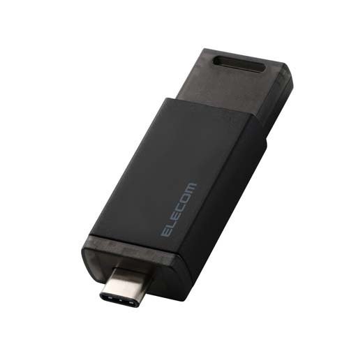 エレコム SSD 外付け 500GB USB3.2 Gen2 読込最大1000MB／秒 ノック式 高速 ブラック(1個)[情報家電　その他]