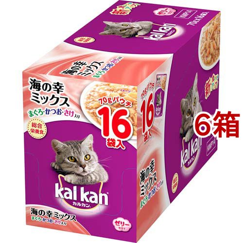 カルカン パウチ 海の幸ミックス まぐろ・かつお・さけ入り(70g*16袋入*6箱セット)[キャットフード(ウェット)]の通販は 6,297円