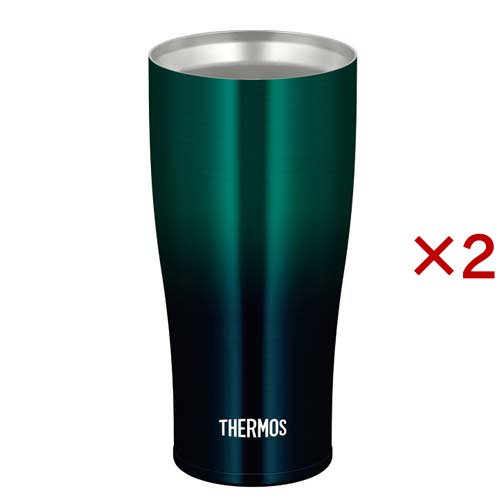 サーモス 真空断熱タンブラー 420ml グリーングラデーション JDE-422LTD GR-G(2セット)[食器・カトラリー その他]