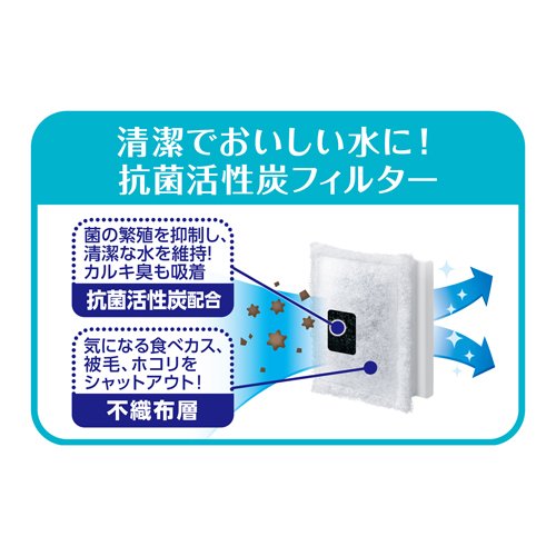 ピュアクリスタル 抗菌活性炭フィルター スクエアタイプ 犬用(3個入×24セット)[ペットの雑貨・ケアグッズ]_2