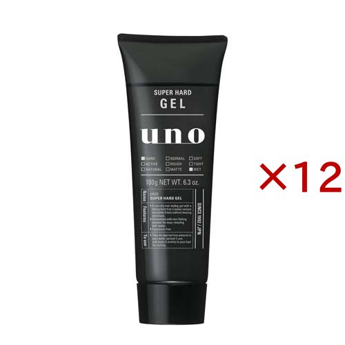ウーノ スーパーハードジェル f(180g×12セット)[ヘアジェル]