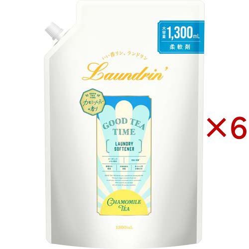 ランドリン 柔軟剤 カモミールティーの香り 詰め替え大容量(1300ml×6セット)[柔軟剤(液体)]
