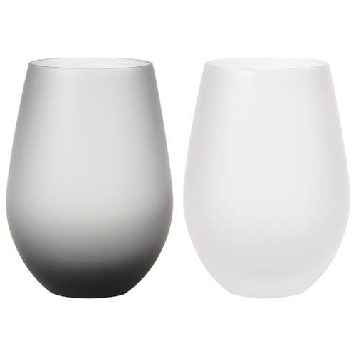 ペア タンブラー フロスティ グレー×ホワイト 360ml 日本製 G105-T332(24セット)[食器・カトラリー その他]