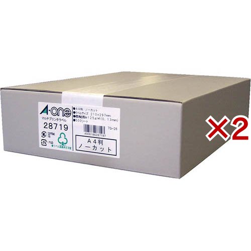 エーワン ラベルシール 1面 ノーカット 28719(500シート入×2セット)[事務用品]