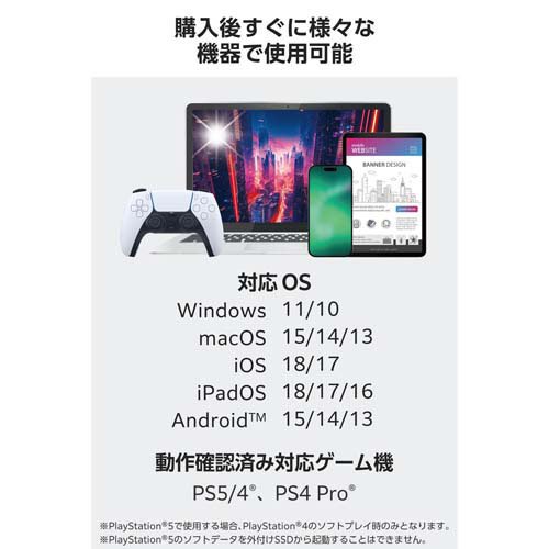 エレコム SSD 外付け 500GB USB3.2 Gen2 読込最大1000MB／秒 ノック式 高速 レッド(1個)[情報家電　その他]_4