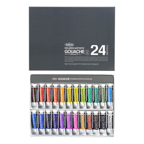 ホルベイン 不透明水彩絵具 5号 24色セット G715 3715(1個)[画材・製図用品]
