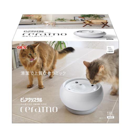 ピュアクリスタル セラモ 1.8L ホワイト(1個)[ペットの雑貨・ケアグッズ]