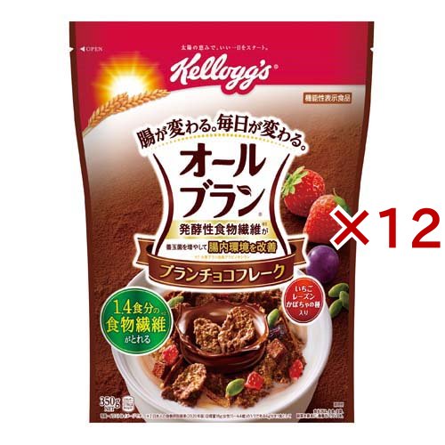 ケロッグ オールブラン ブランチョコフレーク(350g×12セット)[シリアル]