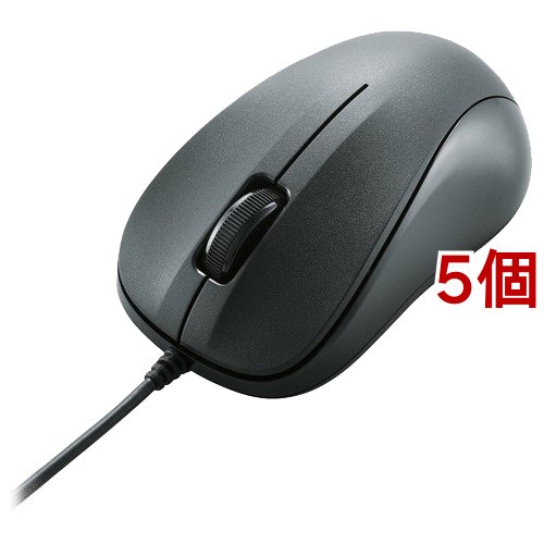 エレコム マウス 有線 3ボタン 光学式 Sサイズ 小型 EU RoHS指令準拠 M-K5URBK／RS(5個セット)[情報家電　その他]