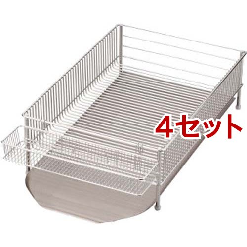 ラバーゼ la base ニュー水切りかご 大 横置タイプ 3点 DLM-8563有元葉子デザイン(4セット)[キッチン用品 その他]