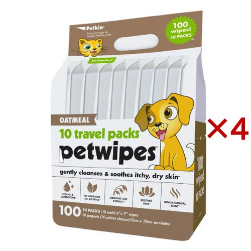 オートミールウェットシート(10パック×4セット(1パック10枚入))[ペットの雑貨・ケアグッズ]の通販は
