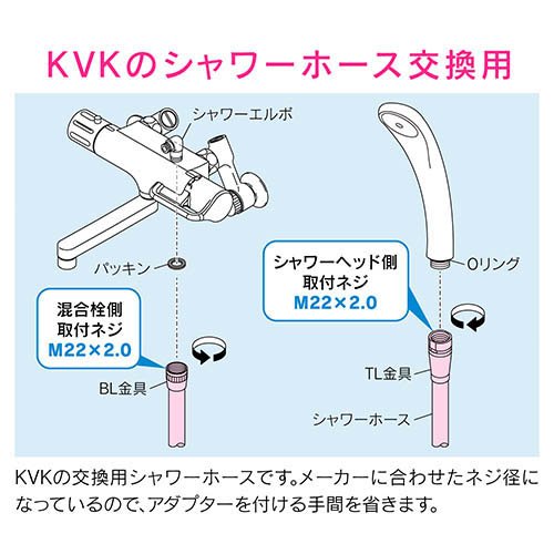 カクダイ GAONA(ガオナ) KVK用シャワーホース 1.6m ホワイト GA-FK145 日本製(10本入)[シャワーヘッド その他]_2