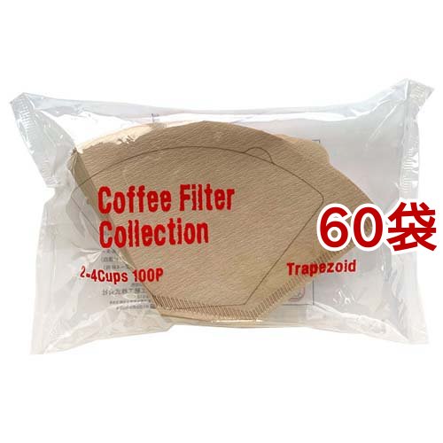 無漂白 コーヒーフィルター 2〜4杯用(100枚入*60袋セット)[コーヒー用品]