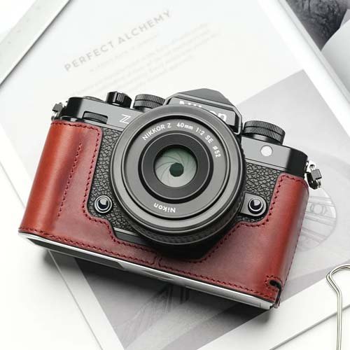 Nikon Z f専用 本革ボディケース ヴィンテージ ディープレッド PTBA013(1個)[映像関連　その他]_4