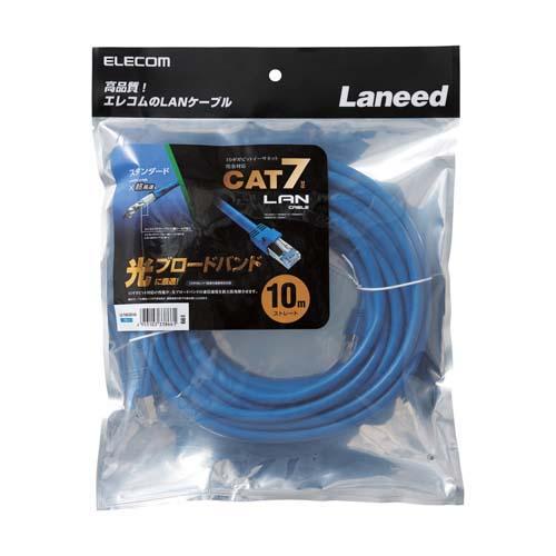エレコム CAT7対応LANケーブル ブルー 10m LD-TWS／BU10(1本入)[情報家電　その他]の通販は