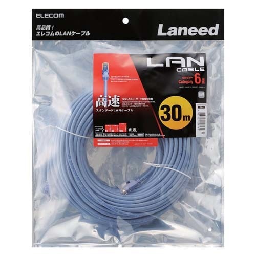 エレコム LANケーブル CAT6 準拠 30m ブルー LD-GPN/BU30(1本入)[情報家電　その他]の通販は