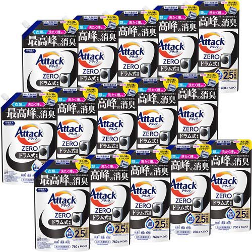 アタックZERO ドラム式専用 つめかえ用 梱販売用(760g×15個入)[つめかえ用洗濯洗剤(液体)]