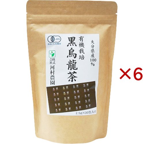 河村農園 国産有機栽培黒烏龍茶(30包入×6セット(1包2.5g))[烏龍茶(ウーロン茶)]
