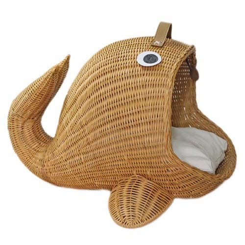 ラタンくじらベッド キャラメル(1個)[ペットのお散歩用品・おしゃれ]