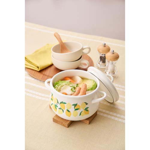 Plune. ホーロー 両手鍋 16cm モノトーンドッグ PCR-804(1個)[鍋]の通販は